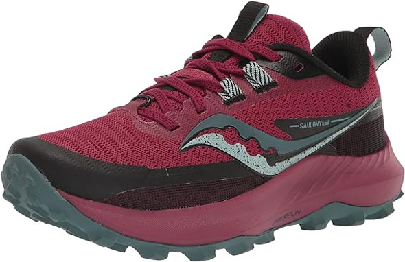 SAUCONY WOMEN'S PEREGRINE 13 TRAIL RUNNING SHOE SIZE: WOMEN 8.5 - BERRY/MINERAL