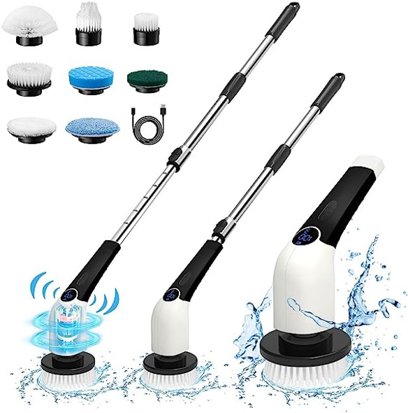 Keimi Electric Spin Scrubber Cordless Shower Cleaning Brush ANS-8051A - Black