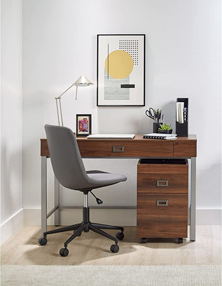 Realspace Brezio 47"W Computer Desk with Mobile File Cabinet 5095009 - Brown