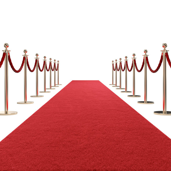 HOMBYS 450 GSM Extra Thick Red Carpet Runner for Partys & Events 3x10 ft