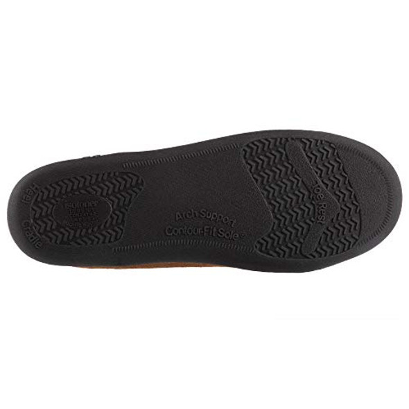 ISOTONER MEN'S MICROSUEDE MOCCASIN SLIPPER WITH WHIPSTITCH - MEN 9.5-10.5 BROWN