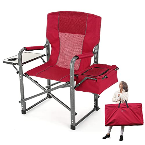ARROWHEAD OUTDOOR FOLDING DIRECTOR’S CHAIR W/SIDE TABLE & INTEGRATED COOLER