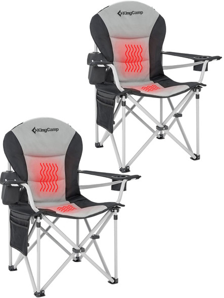 KINGCAMP HEATED W/LUMBAR SUPPORT OVERSIZED 2PACK KINGCAMP CHARCOAL GRAY