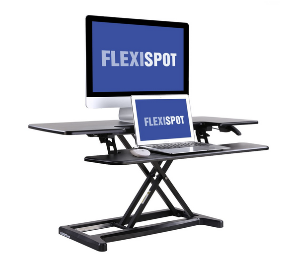 FlexiSpot AlcoveRiser Sit-To-Stand Desk Converter, 42"W M7L-E-US Black