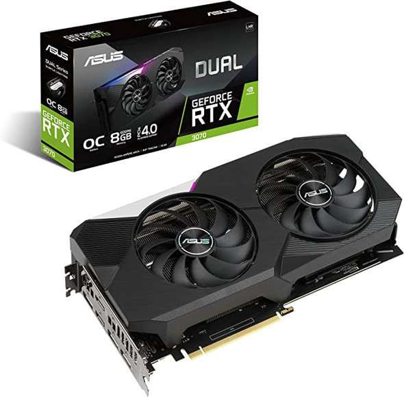 ASUS Dual NVIDIA GeForce RTX 3070 V2 OC Graphic Card DUAL-RTX3070-O8G-V2 - Black