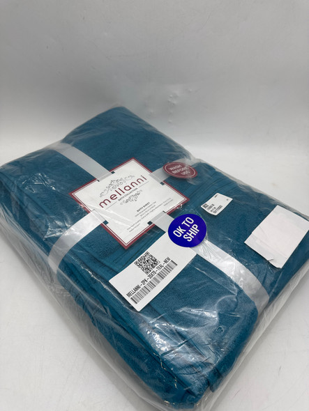 MELLANNI BATH SHEETS 100% COTTON TOWELS 35"X70", 2 PACK - TEAL New