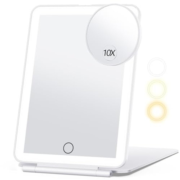 MIROPOSS RECHARGEABLE MAKEUP MIRROR TRAVEL VANITY 80LEDS 2000MAH - WHITE