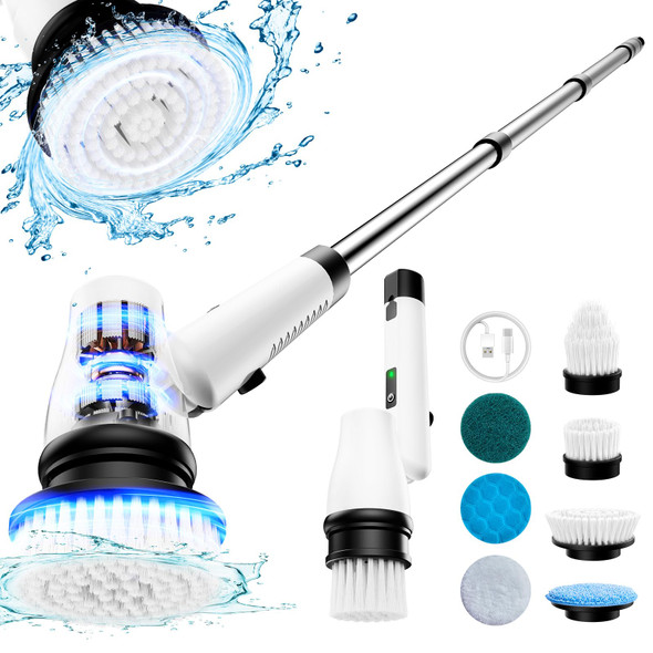 GiveBest Electric Spin Scrubber, Cordless Shower Scrubber, 7 Replacement Head GiveBest Electric Spin Scrubber, Cordless Shower Scrubber, 7 Replacement Head