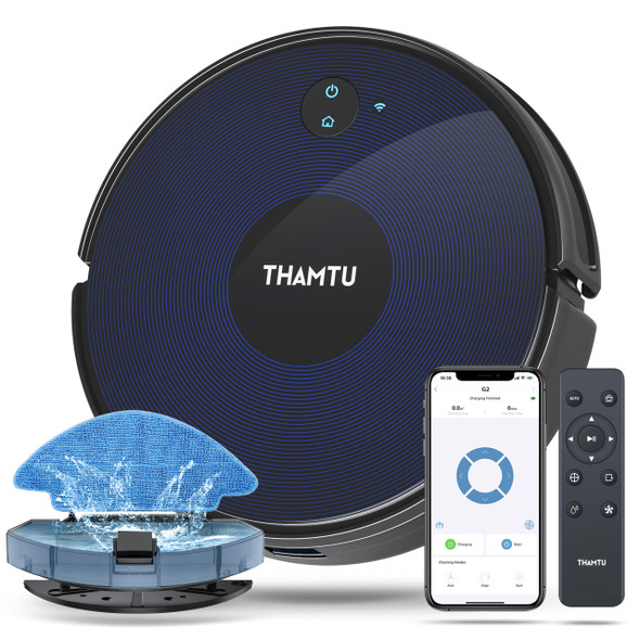 THAMTU G2 ROBOT VACUUM AND MOP COMBO 100MIN RUNTIME APP&VOICE CONTROL - BLACK