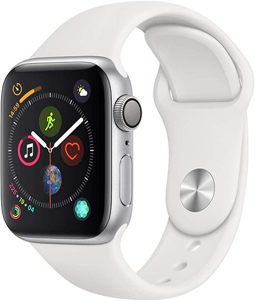 For Parts: Apple Watch Series 4 GPS 40mm Silver Case MU642LL/A - CRACKED SCREEN/LCD
