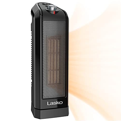 Lasko Oscillating Ceramic Space Heater for Home with Overheat Protection - BLACK
