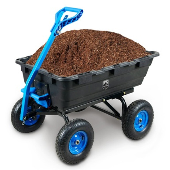 TRAPPER'S PEAK EXTRA LARGE HEAVY DUTY GARDEN WAGON DUMP CART - BLACK/BLUE