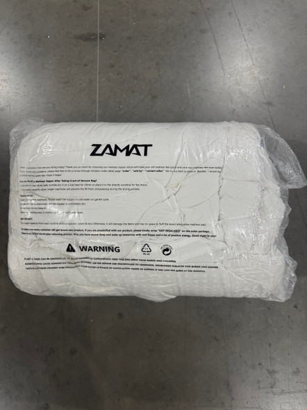 ZAMAT EXTRA THICK MATTRESS TOPPER KING 400TC 100% ORGANIC COTTON - WHITE