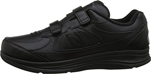 NEW BALANCE MEN'S SIZE 14 577 V1 HOOK AND LOOP WALKING SHOE - BLACK/BLACK