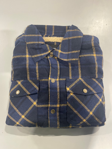 CENTRO PLAID FLANNEL JACKET - SIZE: MEN M - TEAL/BLACK