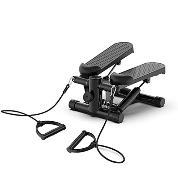 CARDIO FLEX MANUAL STAIR STEPPER WITH RESISTANCE BANDS LCD DISPLAY - BLACK