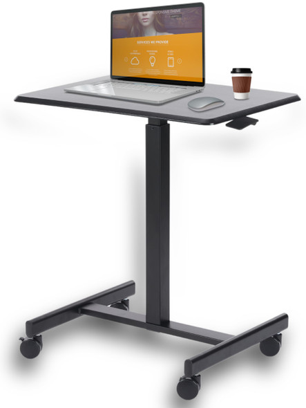 NEWBULIG MOBILE LAPTOP OVERBED TABLE ADJUSTABLE HEIGHT SMALL ROLLING - BLACK