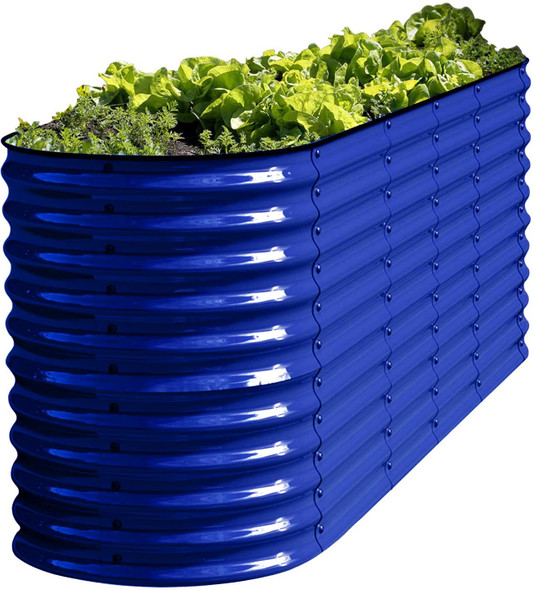 OLLE GALVANIZED RAISED GARDEN 32" TALL BED 12-IN-1 GARDEN - COBALT BLUE