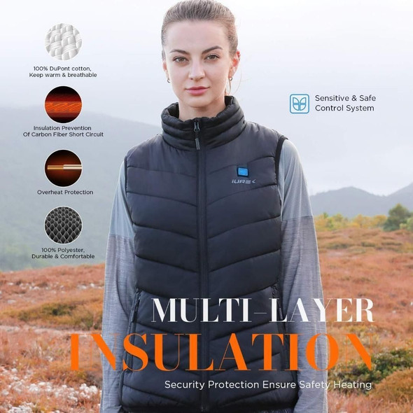 IUREK ZD932 HEATED VEST - SIZE: WOMEN M - BLACK