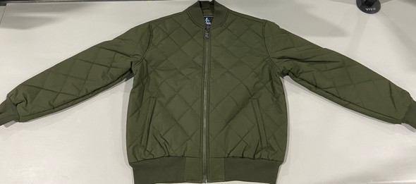 GALAXY BY HARVIC MEN'S HEAVYWEIGHT QUILTED BOMBER JACKET - SIZE: MEDIUM - OLIVE New