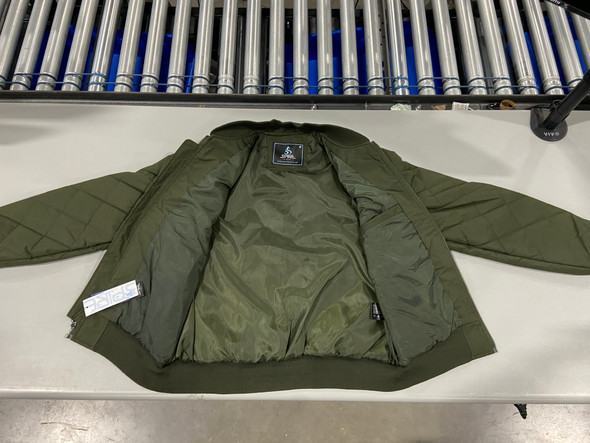 GALAXY BY HARVIC MEN'S HEAVYWEIGHT QUILTED BOMBER JACKET - SIZE: MEDIUM - OLIVE New