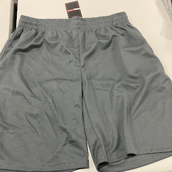 JUMP START MENS MOISTURE WICKING PERFORMANCE MESH SHORTS - SIZE: L - CHARCOAL New