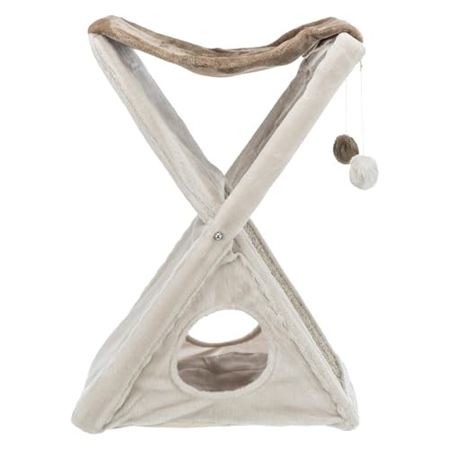 01-44771 TRIXIE MIGUEL FOLD AND STORE CAT TOWER, 25.5" H - GREIGE