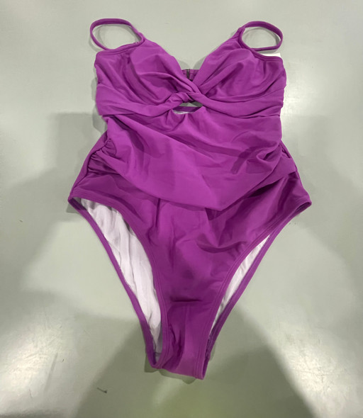 CUPSHE ONE PIECE SWIMSUIT WOMEN BATHING SUITS TWIST FRONT SWIMWEAR - M - PLUM