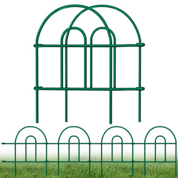 AMAGABELI Garden & Home 35Panels 18in(H)×50ft(L) Decorative Green Fences New