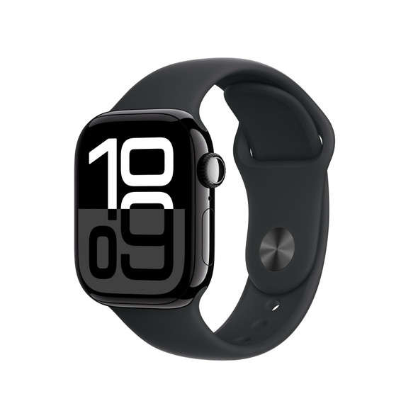 Apple Watch Series 10 GPS, 42mm - Black Alum Case with Blk Sport Band - M/L