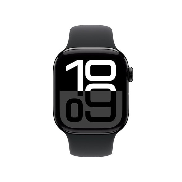 Apple Watch Series 10 GPS, 42mm - Black Alum Case with Blk Sport Band - M/L
