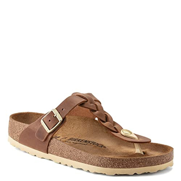 BIRKENSTOCK UNISEX GIZEH ESSENTIALS EVA SANDAL MEN 4 WOMEN 6 COGNAC