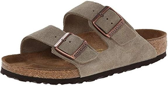 BIRKENSTOCK ARIZONA SANDAL WOMEN'S SUEDE - SIZE: MEN 6 WOMEN 8 - TAUPE