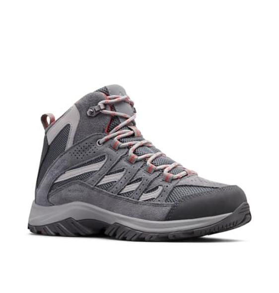 COLUMBIA WOMEN'S CRESTWOOD MID WATERPROOF GRAPHITE/DAREDEVIL SIZE 10.5