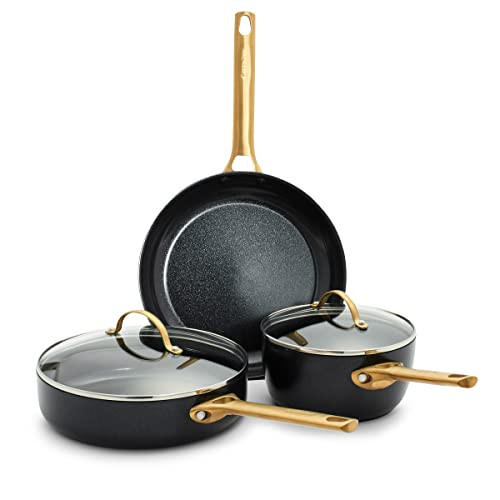 GREENPAN RESERVE HARD ANODIZED CERAMIC 5 PIECE COOKWARE SET CC003799-001 - BLACK