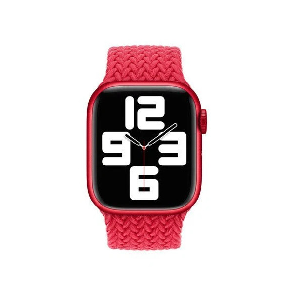 APPLE WATCH BAND BRAIDED SOLO LOOP 45MM SIZE 10 - RED New