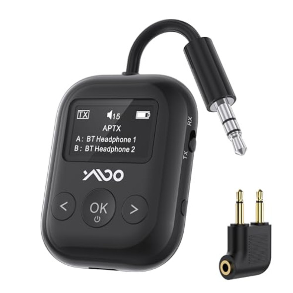 YMOO Upgraded Bluetooth 5.4 Transmitter Receiver Airplane Wireless Bluetooth