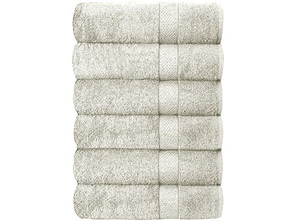 SIMPLE ELEGANCE 6-PACK PLUSH BATH TOWEL SET (27X52 INCH) - IVORY