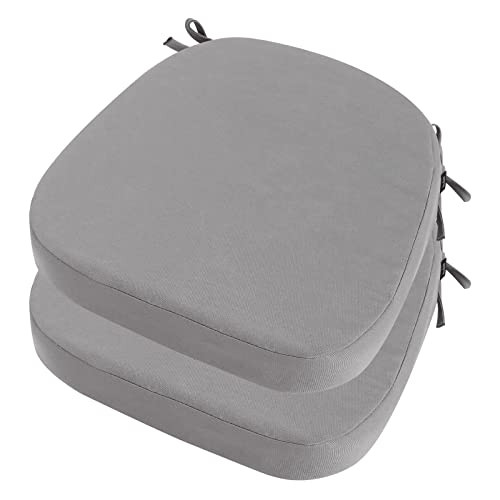 IDEA HOME OUTDOOR CHAIR CUSHIONS SET OF 2, 17"x17"x3" - SILVER GRAY