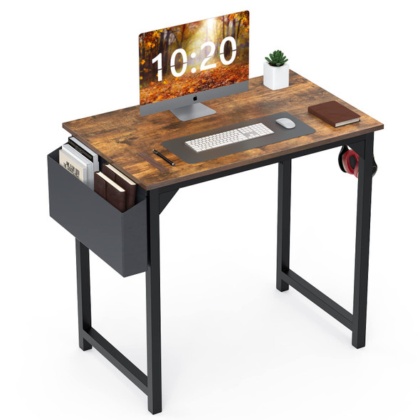 SWEETCRISPY SMALL COMPUTER DESK 31 INCH SMALL OFFICE DESK - RUSTIC