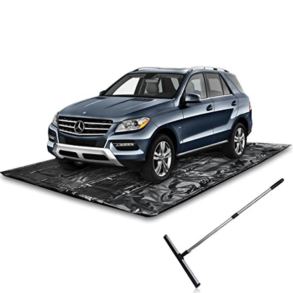 ZONETECH Containment Mat for Snow Mud Water Ice Garage Premium Quality - BLACK