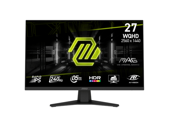 MSI 27'' WQHD 2K 1440P 240Hz IPS with AMD FreeSync Premium 0.5ms HDR Ready
