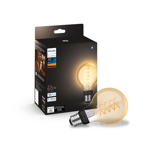 Philips Hue Smart 60W G25 Filament LED Bulb Soft Warm White Light 1-Pack New