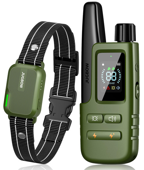 JUGBOW DOG SHOCK COLLAR - 4200FT DOG TRAINING COLLAR WITH REMOTE - GREEN