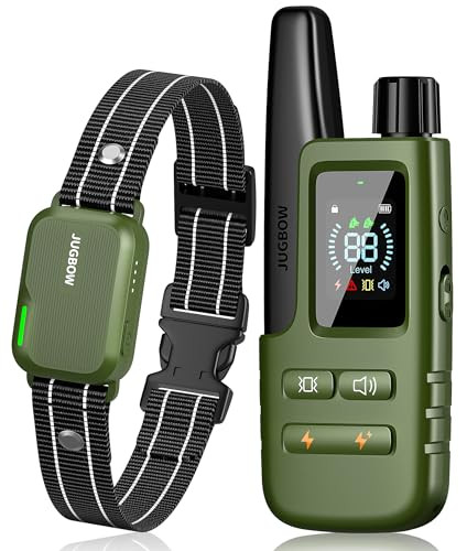 JUGBOW DOG SHOCK COLLAR - 4200FT DOG TRAINING COLLAR WITH REMOTE - GREEN