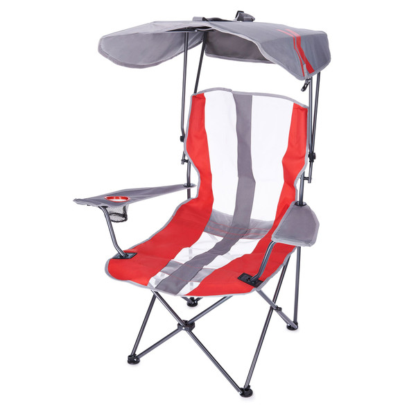 KELYSYUS KELSYUS PREMIUM CANOPY FOLDABLE PORTABLE LAWN CHAIR ARM REST - RED/GRAY