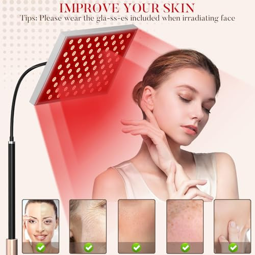 I-VENOYA Red Light Therapy for Body, Infrared, LED Light Therapy Lamp - Black