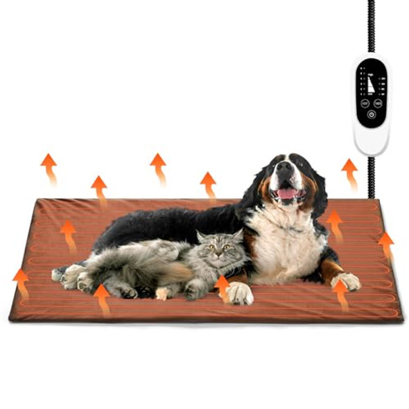 TURBRO 48x28” XX-Large Pet Heating Pad, Electric Heated Dog Bed, 48A-BLUE - Blue