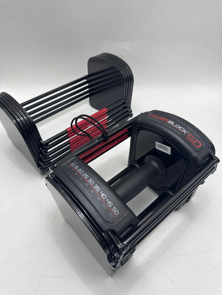 POWERBLOCK 50 - 10-50 LB. ADJUSTABLE DUMBBELLS, SINGLE DUMBBELL - BLACK