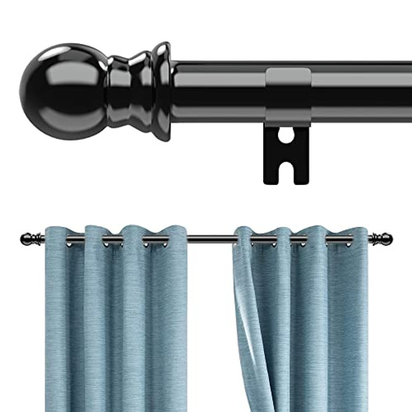 YOHSUGO CURTAIN RODS 28-54" 1" HEAVY SPLICING ROD WITH BRACKET - BLACK
